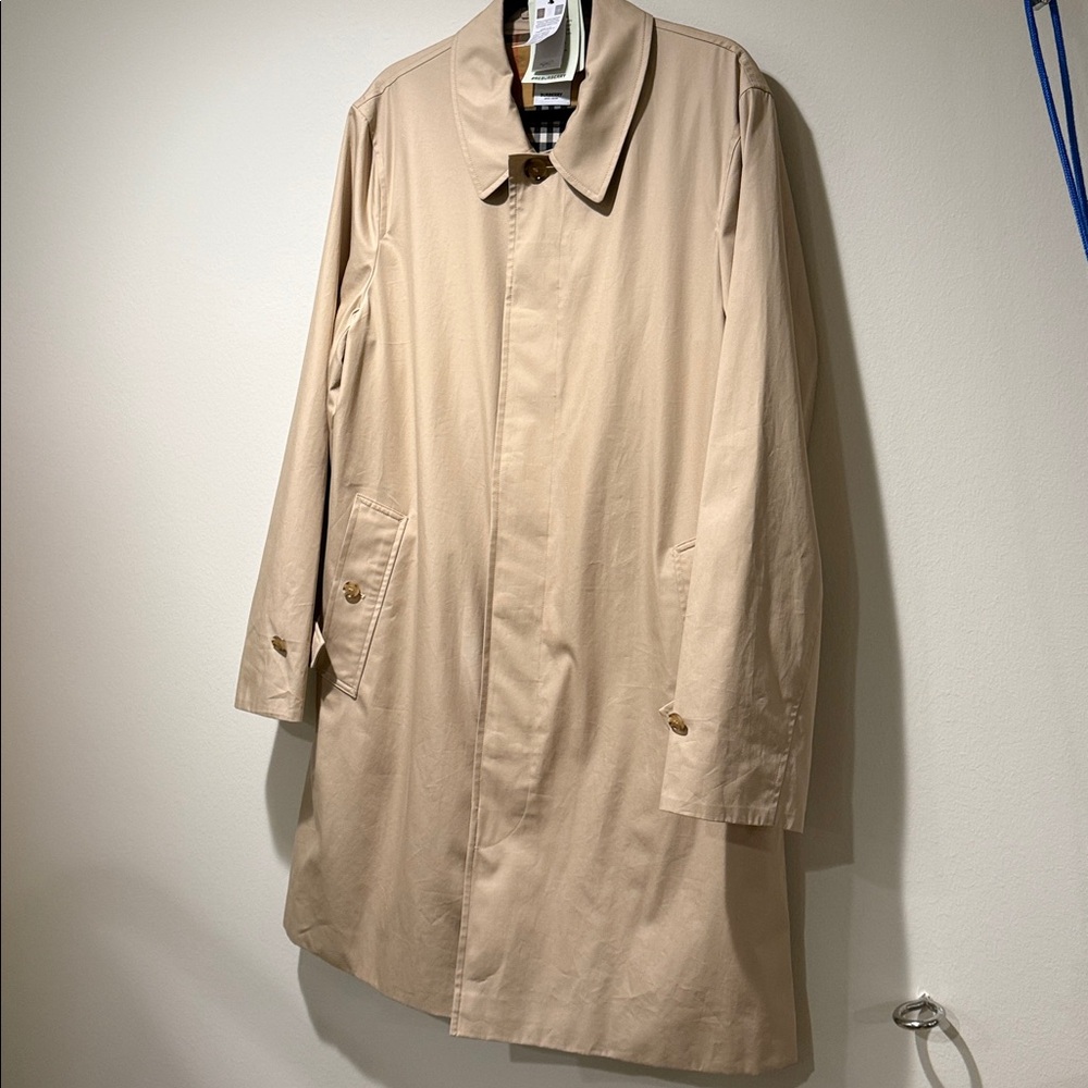 NWT Burberry Pimlico Cotton Garbadine Car Coat Soft Fawn Rain Coat IT50 US40